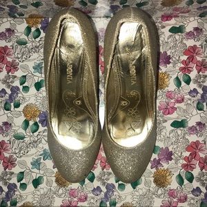 Gold Glitter High Heels